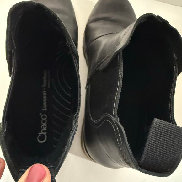 Chaco Women's Fields Chelsea Boots Black Leather 10 - Picture 7 of 9